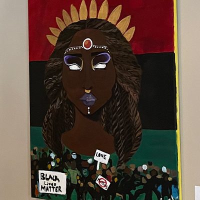 Artwork at The Avenue Coffeeshop and Café highlighting and uplifting Black culture.