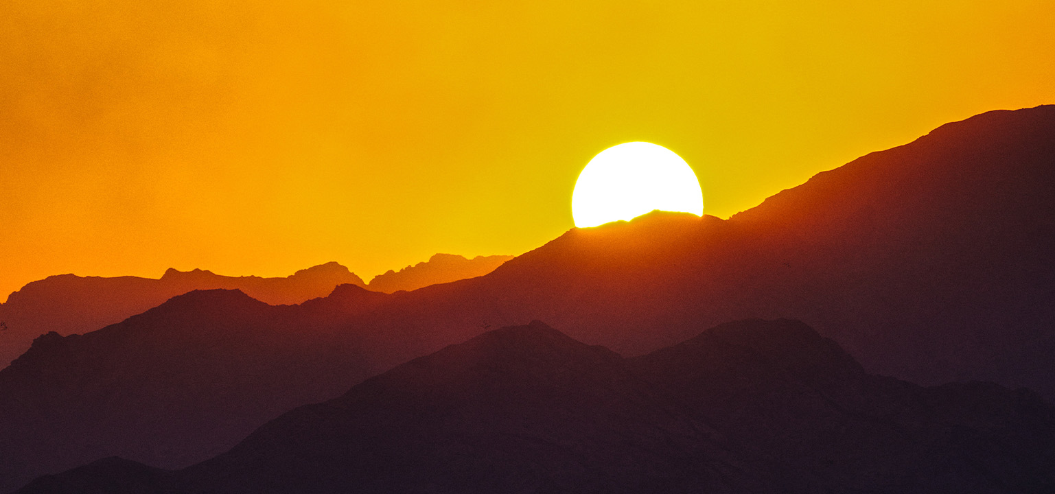 Sunset over the mountains