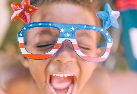 Child at an Independence Day celebration