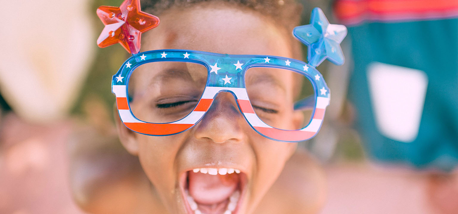 Child at an Independence Day celebration