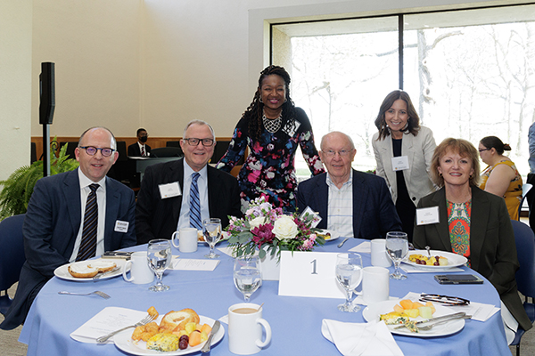 CTS students, leadership, and members of the 1924 Societies share gratitude with one another at the 2023 Legends of Leadership breakfast.