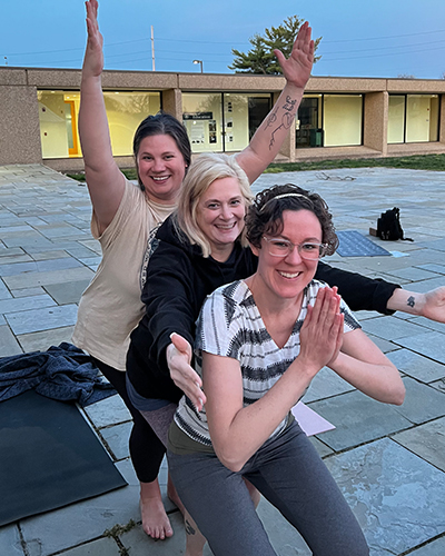 Yoga & Spirituality Students doing Yoga in the CTS Courtyard