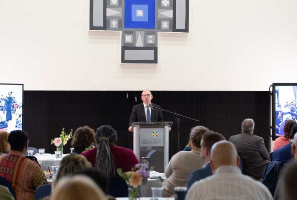 Dr. David Mellott speaking at the State of the Seminary 2023