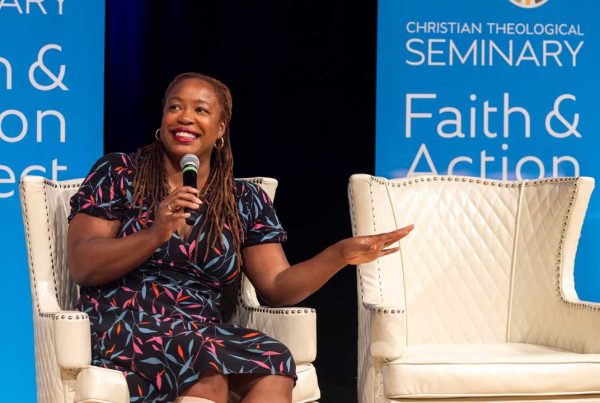 Author and economist Heather McGhee speaks at the 2023 Faith & Action Fall Event.