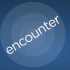 Encounter with blue background and circle